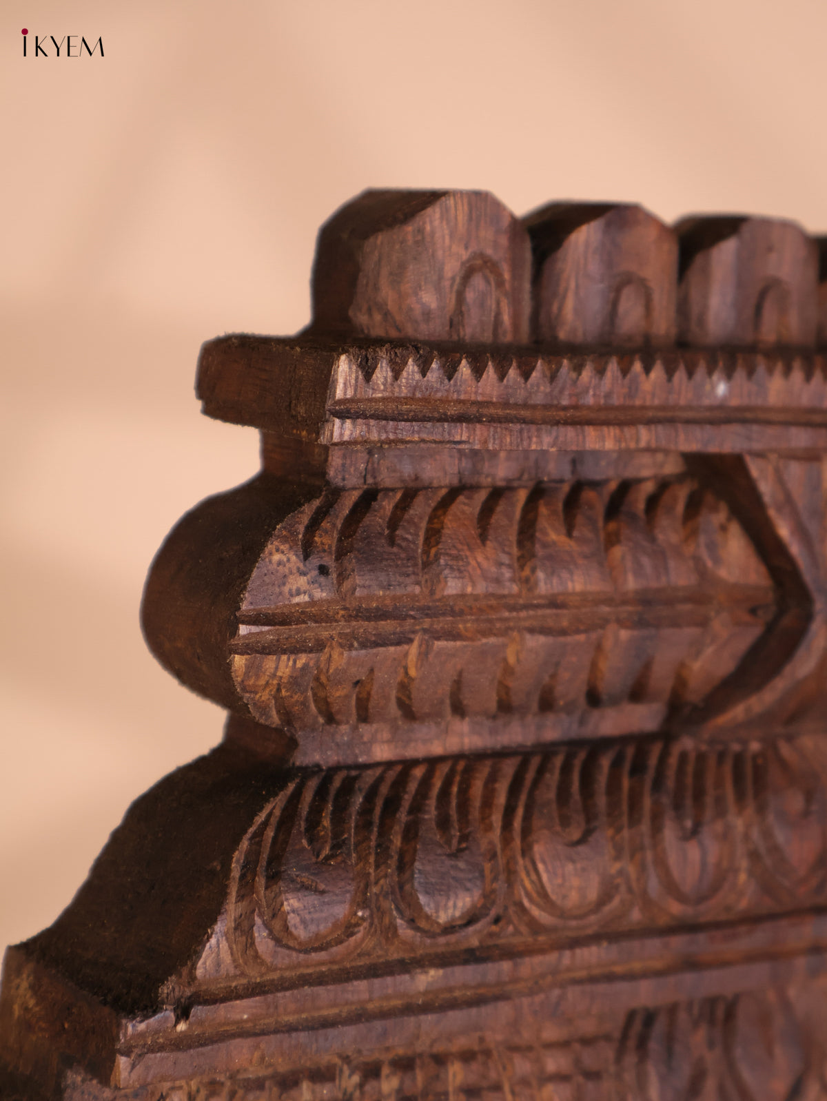 Wooden Hand Carved Kurma Avataram Panel (24x12)