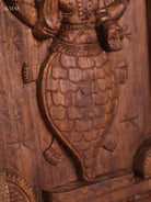 Wooden Hand Carved Kurma Avataram Panel (24x12)