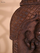 Wooden Hand Carved Narasimma Avataram Panel (24x12)