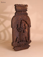 Wooden Hand Carved Narasimma Avataram Panel (24x12)