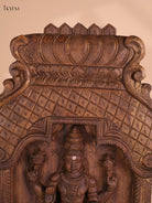 Wooden Hand Carved Matsya Avataram Panel (24x12)