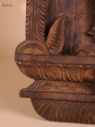 Wooden Hand Carved Matsya Avataram Panel (24x12)
