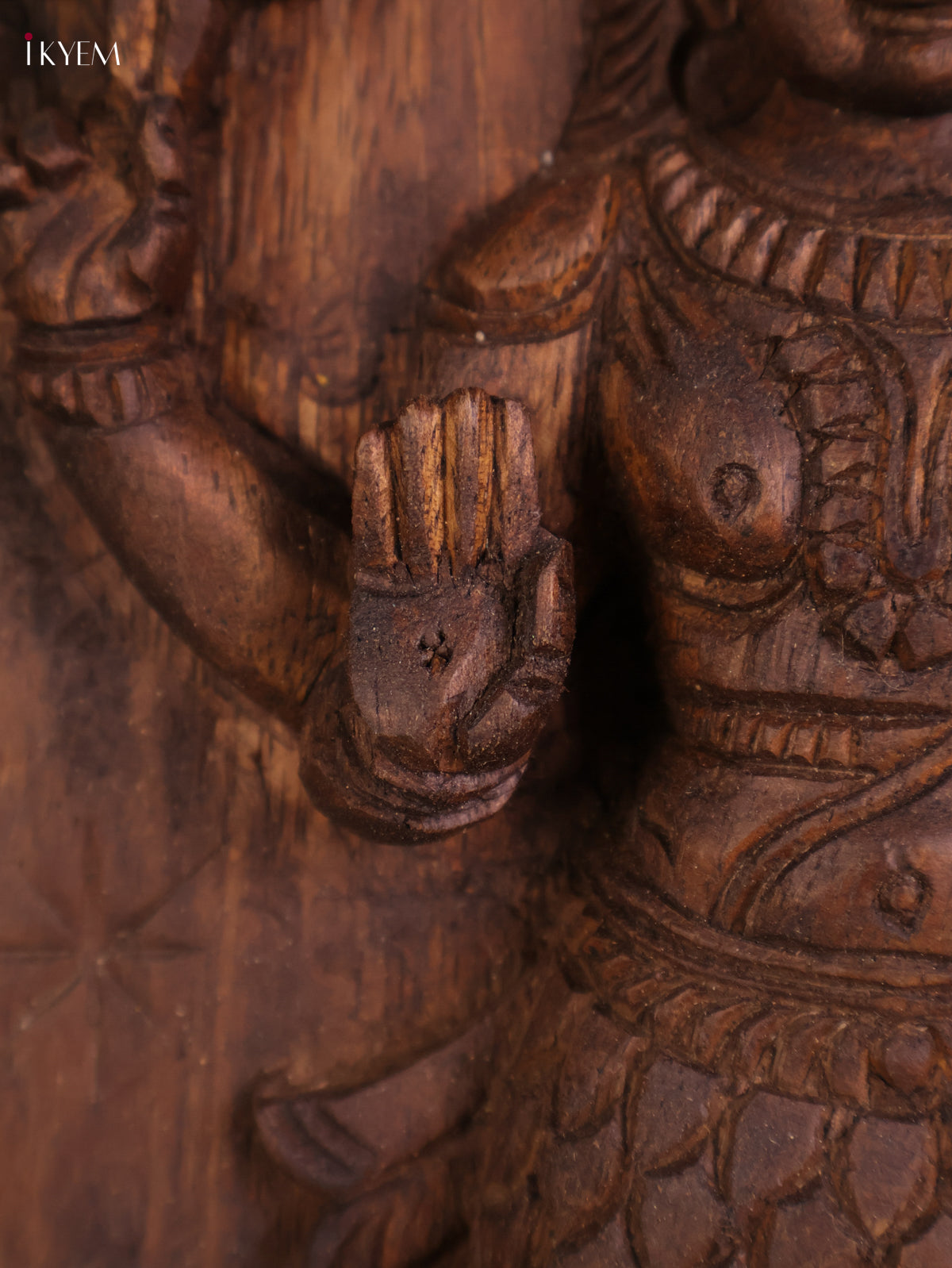 Wooden Hand Carved Matsya Avataram Panel (24x12)