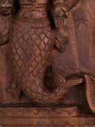 Wooden Hand Carved Matsya Avataram Panel (24x12)