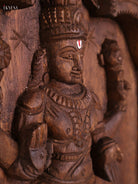 Wooden Hand Carved Matsya Avataram Panel (24x12)