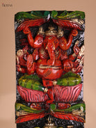Wooden Hand Carved Painted Ganesha Vertical (33x6)