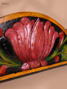 Wooden Hand Carved Painted Floral Designpanel (9x46)