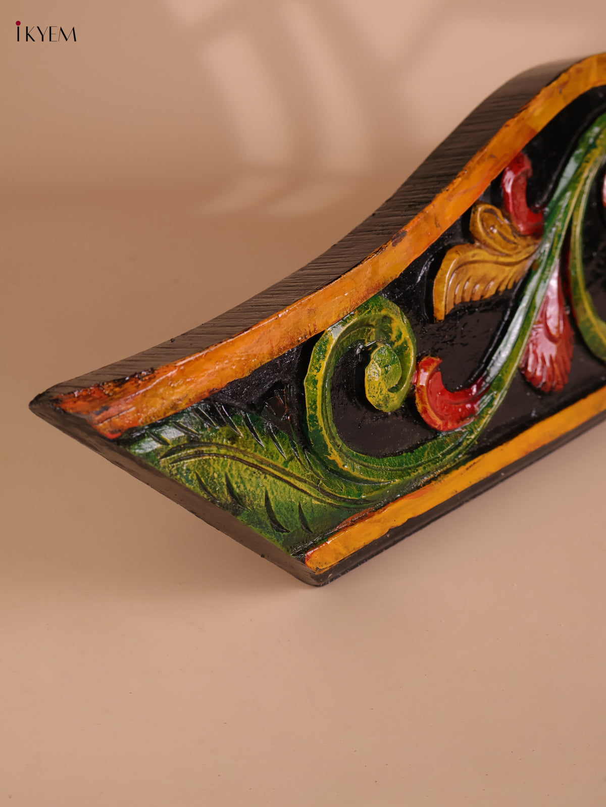 Wooden Hand Carved Painted Floral Designpanel (9x46)