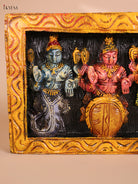 Wooden Hand Carved Painted Dasavatharam Panel (9x36)