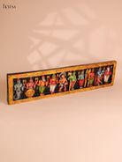 Wooden Hand Carved Painted Dasavatharam Panel (9x36)