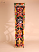 Wooden Hand Carved Painted Ganesha Vertical (36x8)