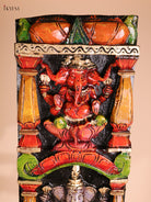 Wooden Hand Carved Painted Ganesha Vertical (36x8)