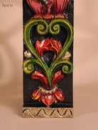 Wooden Hand Carved Painted Ganesha Vertical Panel (36x4)