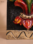 Wooden Hand Carved Painted Ganesha Vertical Panel (36x4)