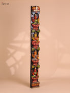 Wooden Hand Carved Painted Lakshmi Vertical Panel (36x4)