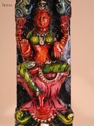 Wooden Hand Carved Painted Lakshmi Vertical Panel (36x4)