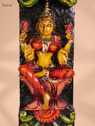 Wooden Hand Carved Painted Lakshmi Vertical Panel (36x4)