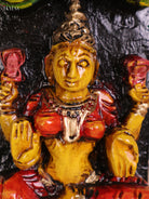 Wooden Hand Carved Painted Lakshmi Vertical Panel (36x4)
