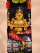 Wooden Hand Carved Painted Vertical Panel (36x4)