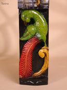 Wooden Hand Carved Painted Vertical Panel (36x4)