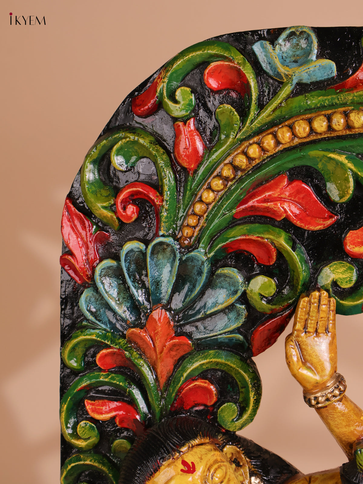Wooden Hand Carved Painted Yasodha Krishna(24x18)
