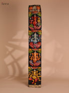 Wooden Hand Carved Painted Ganesha Vertical (35x6)