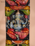 Wooden Hand Carved Painted Ganesha Vertical (35x6)