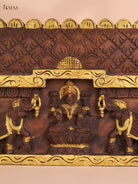 Wooden Hand Carved Gaja Lakshmi Gopuram (12x30)