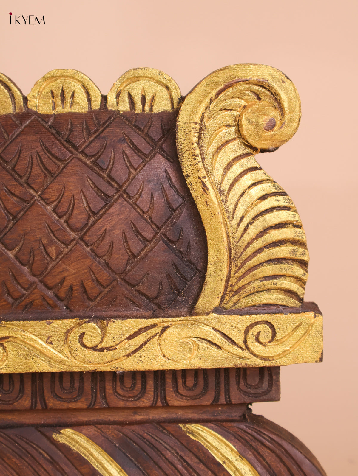 Wooden Hand Carved Gaja Lakshmi Gopuram (12x30)