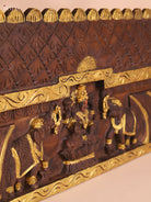 Wooden Hand Carved Gaja Lakshmi Gopuram (12x30)