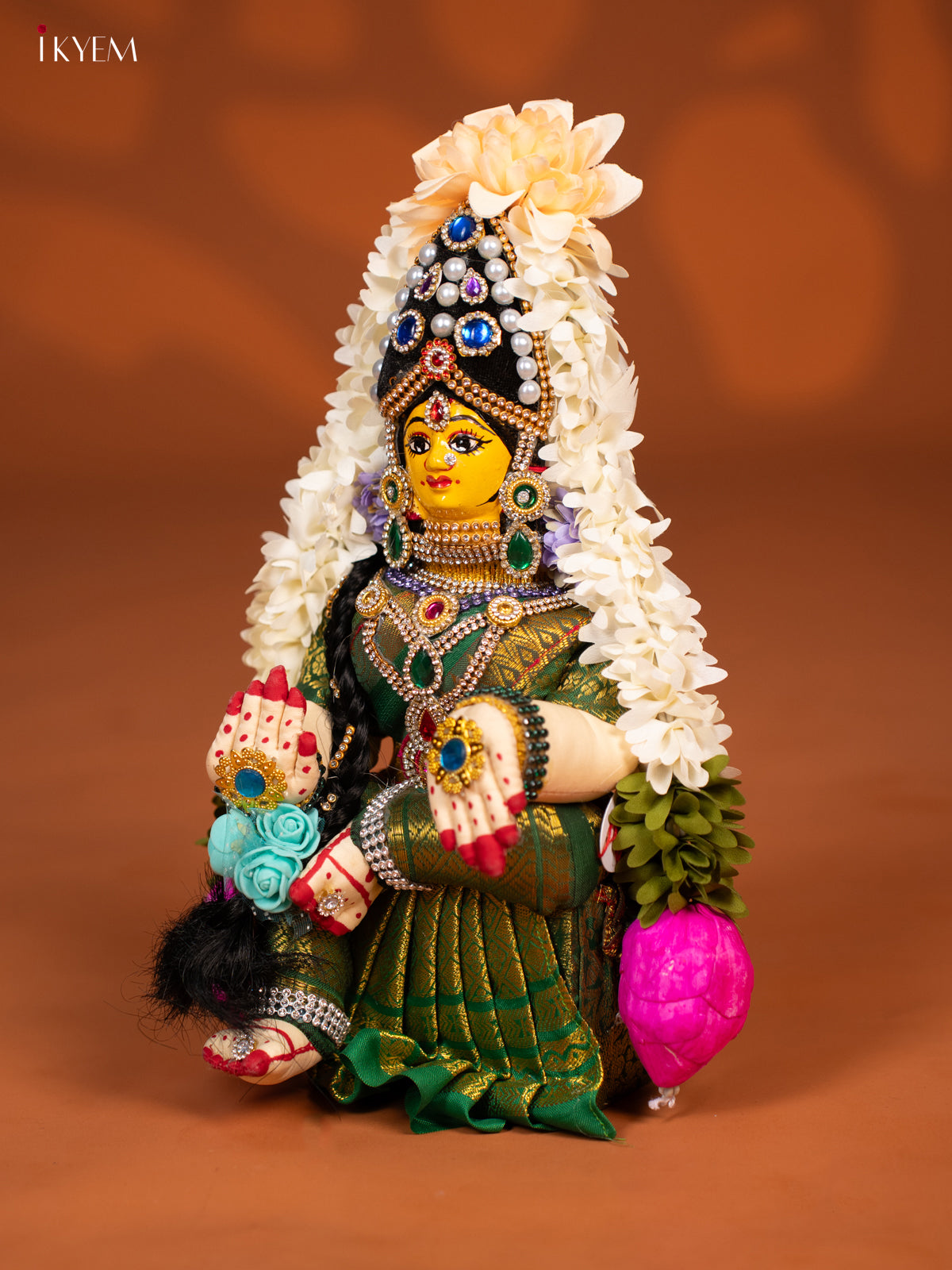 Varamahalakshmi Doll - 12 Inch - Green - KF04156