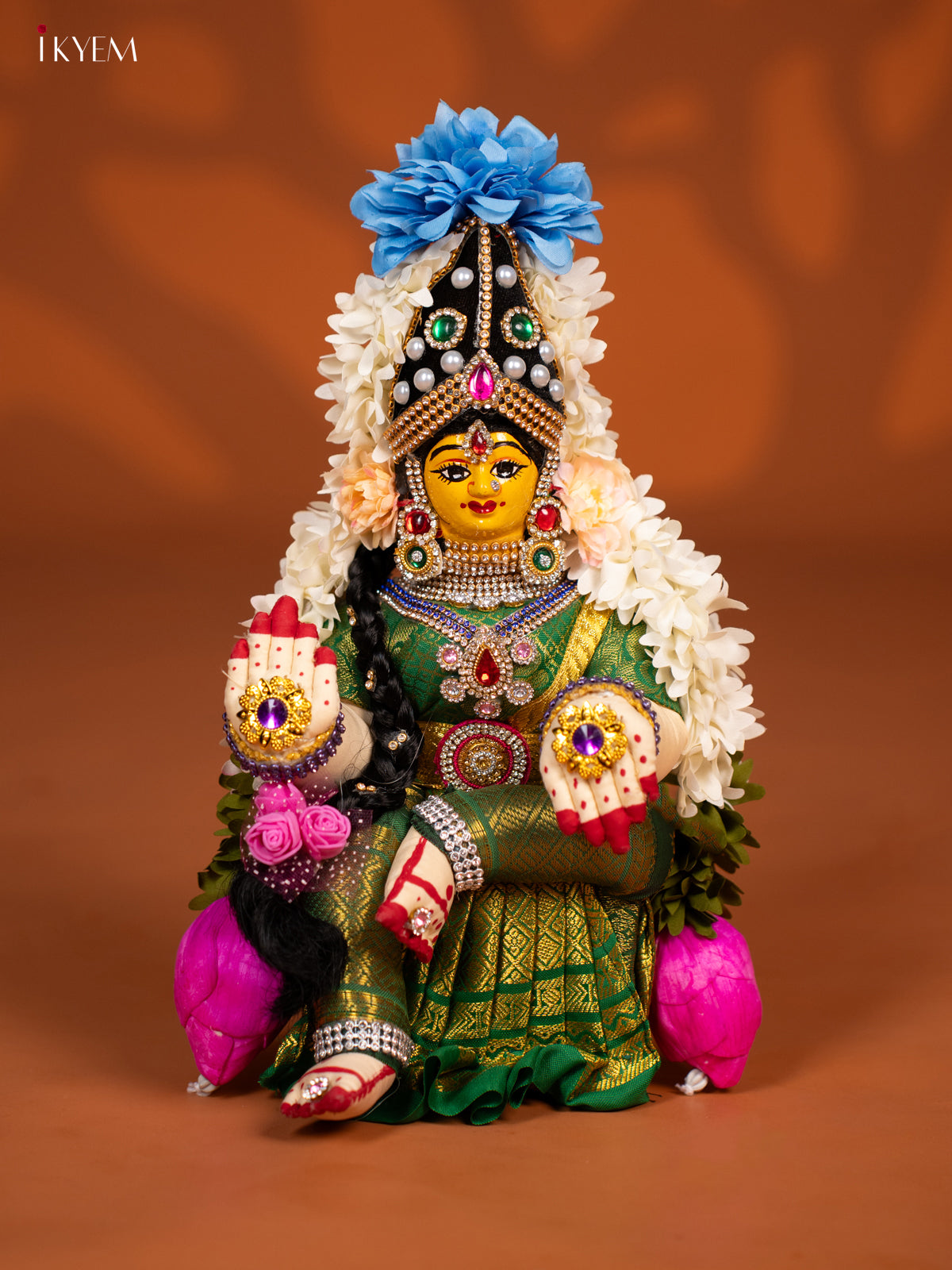 Varamahalakshmi Doll - 12 Inch - Green - KF04157