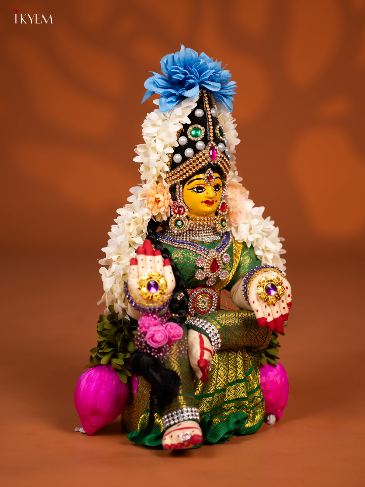 Varamahalakshmi Doll - 12 Inch - Green - KF04157