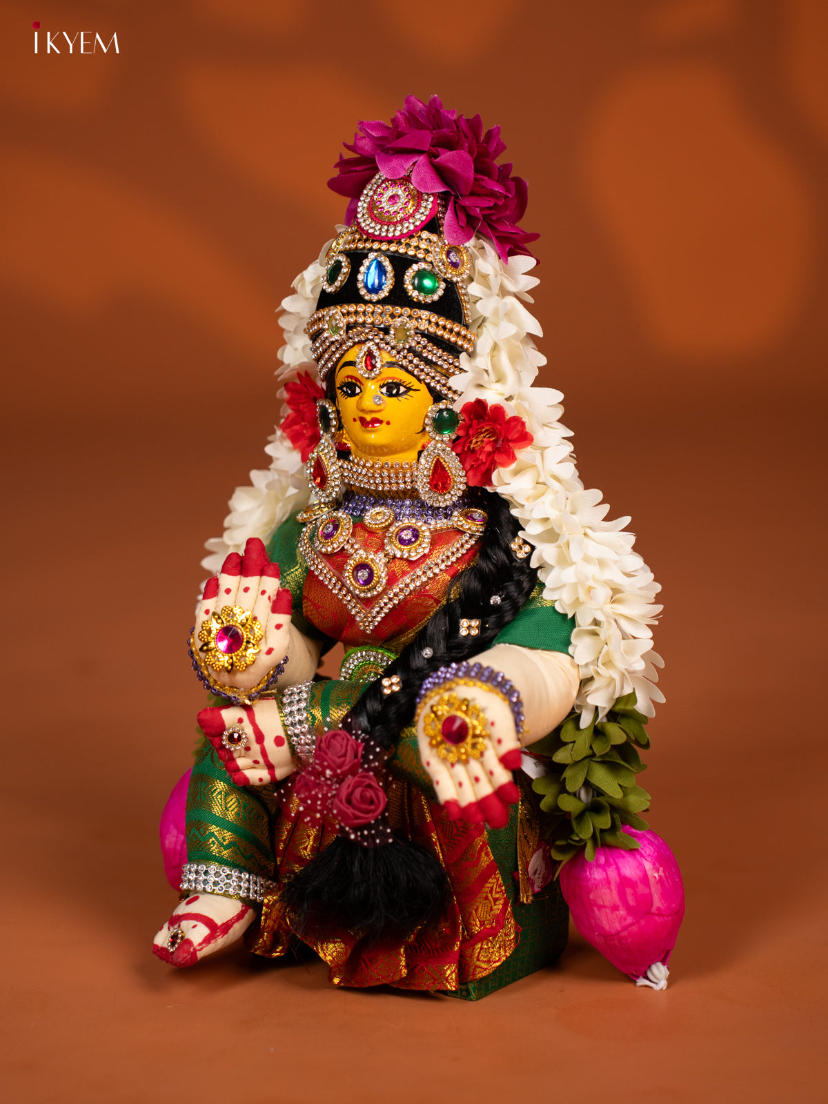 Varamahalakshmi Doll - 12 Inch - Red & Green - KF04163