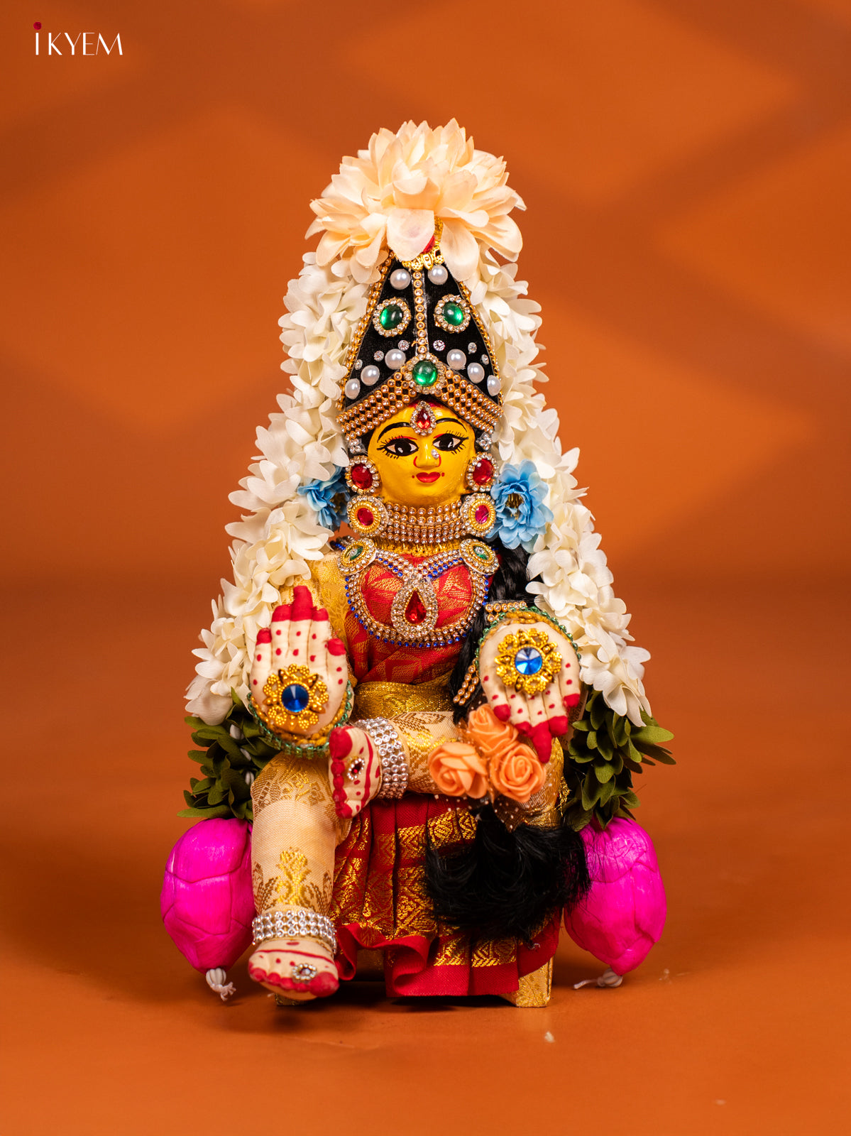 Varamahalakshmi Doll - 12 Inch - Red & Sandal - KF04164