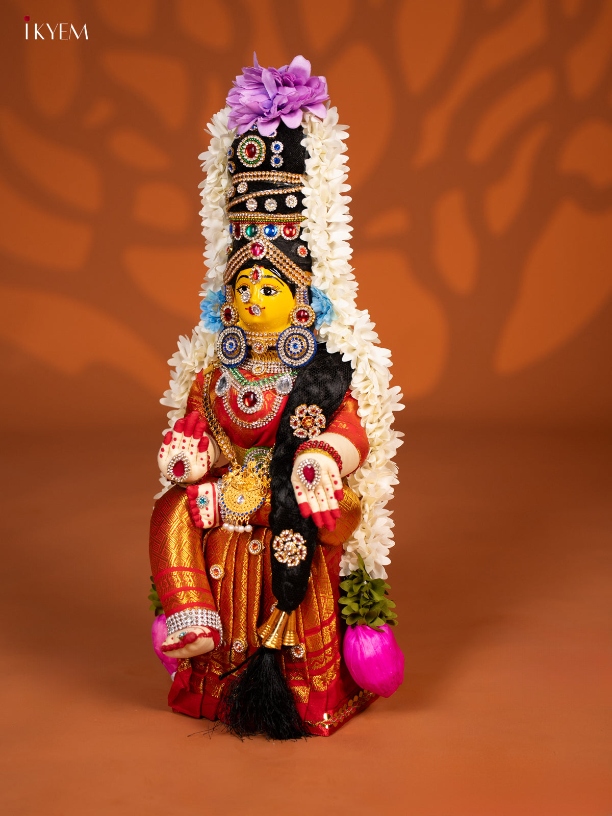 Varamahalakshmi Doll - 18 Inch- Big - Gold & Orange - KF04168