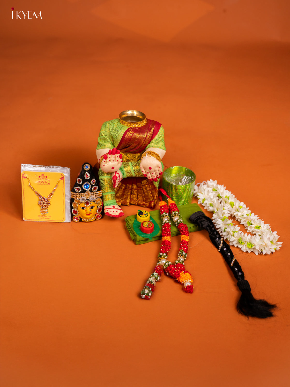 DIY Varamahalakshmi Kit - Green & Maroon - KF04172