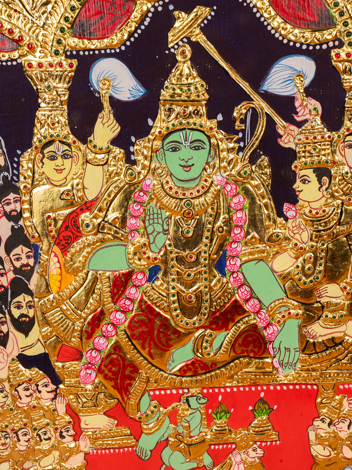 Ramar Pattabhishekam - Tanjore Painting (20x24) -  KF06114