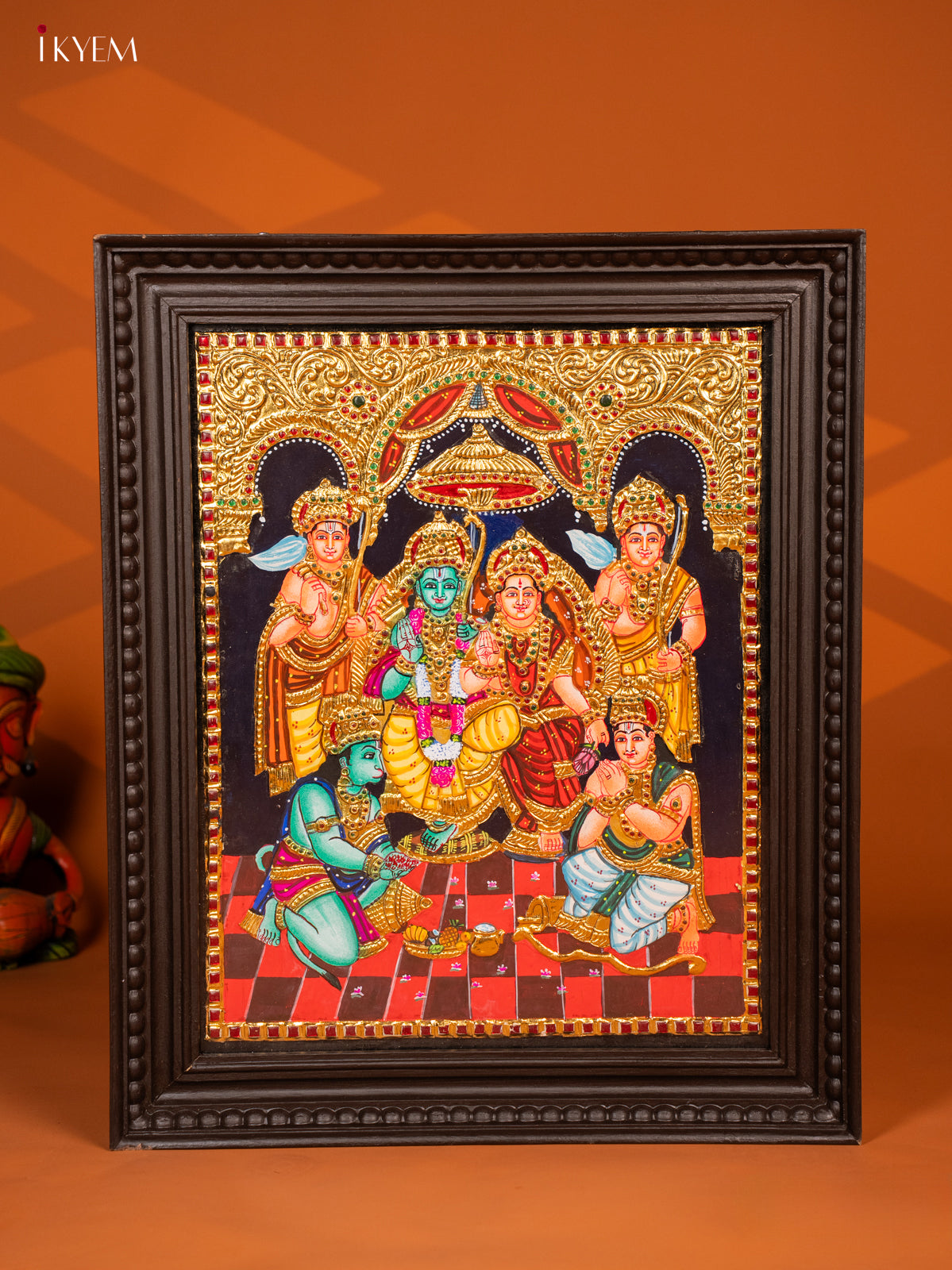 Ramar Pattabhishekam - Tanjore Painting (20x24) - KF06115