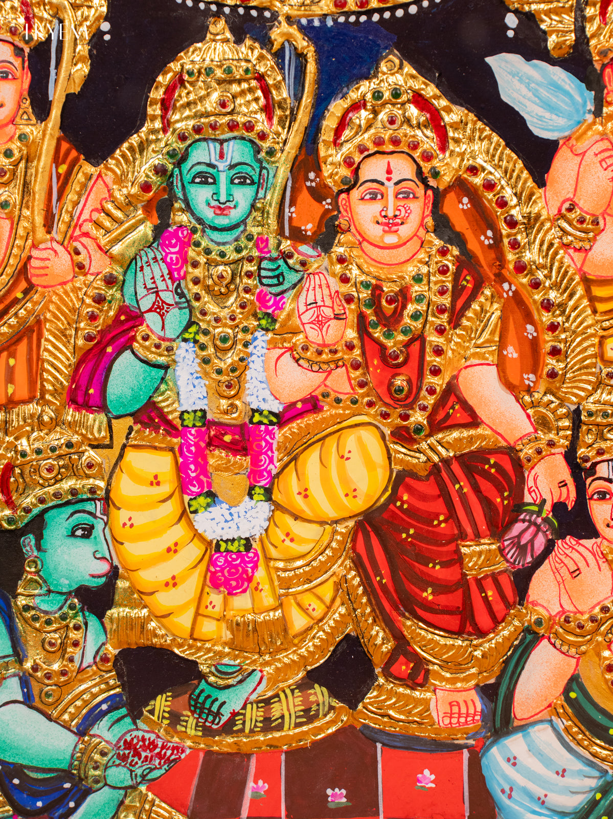 Ramar Pattabhishekam - Tanjore Painting (20x24) - KF06115