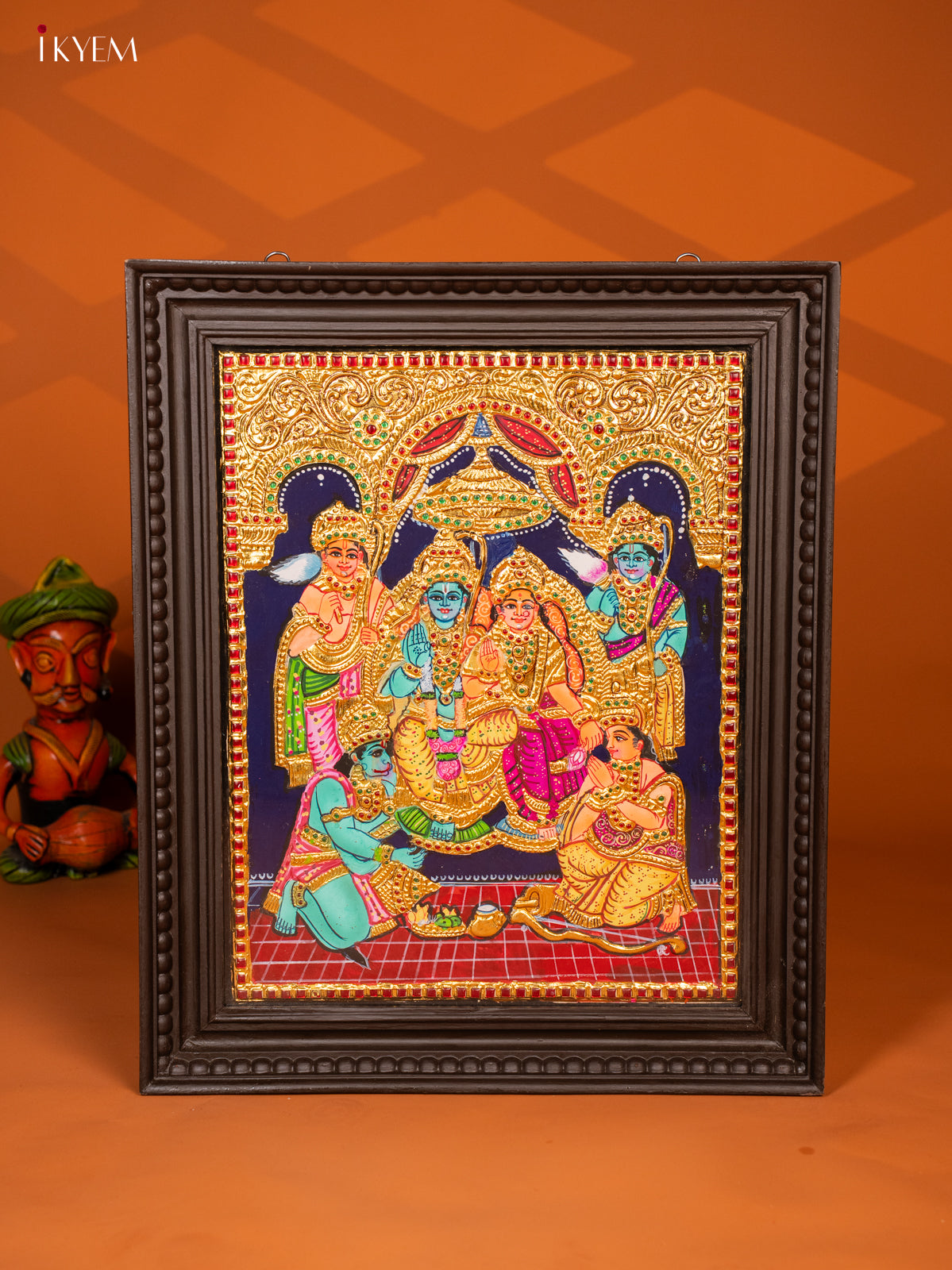 Ramar Pattabhishekam- Tanjore Painting (20x24) - KF06116
