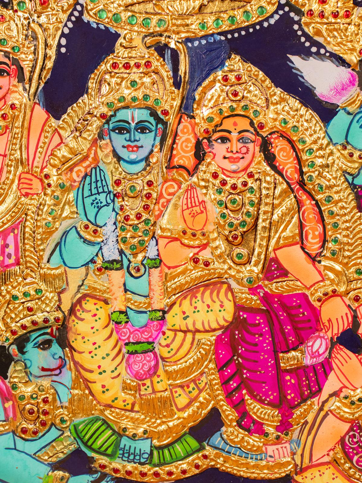 Ramar Pattabhishekam- Tanjore Painting (20x24) - KF06116
