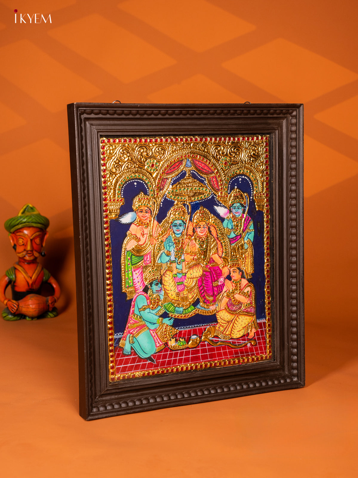 Ramar Pattabhishekam- Tanjore Painting (20x24) - KF06116