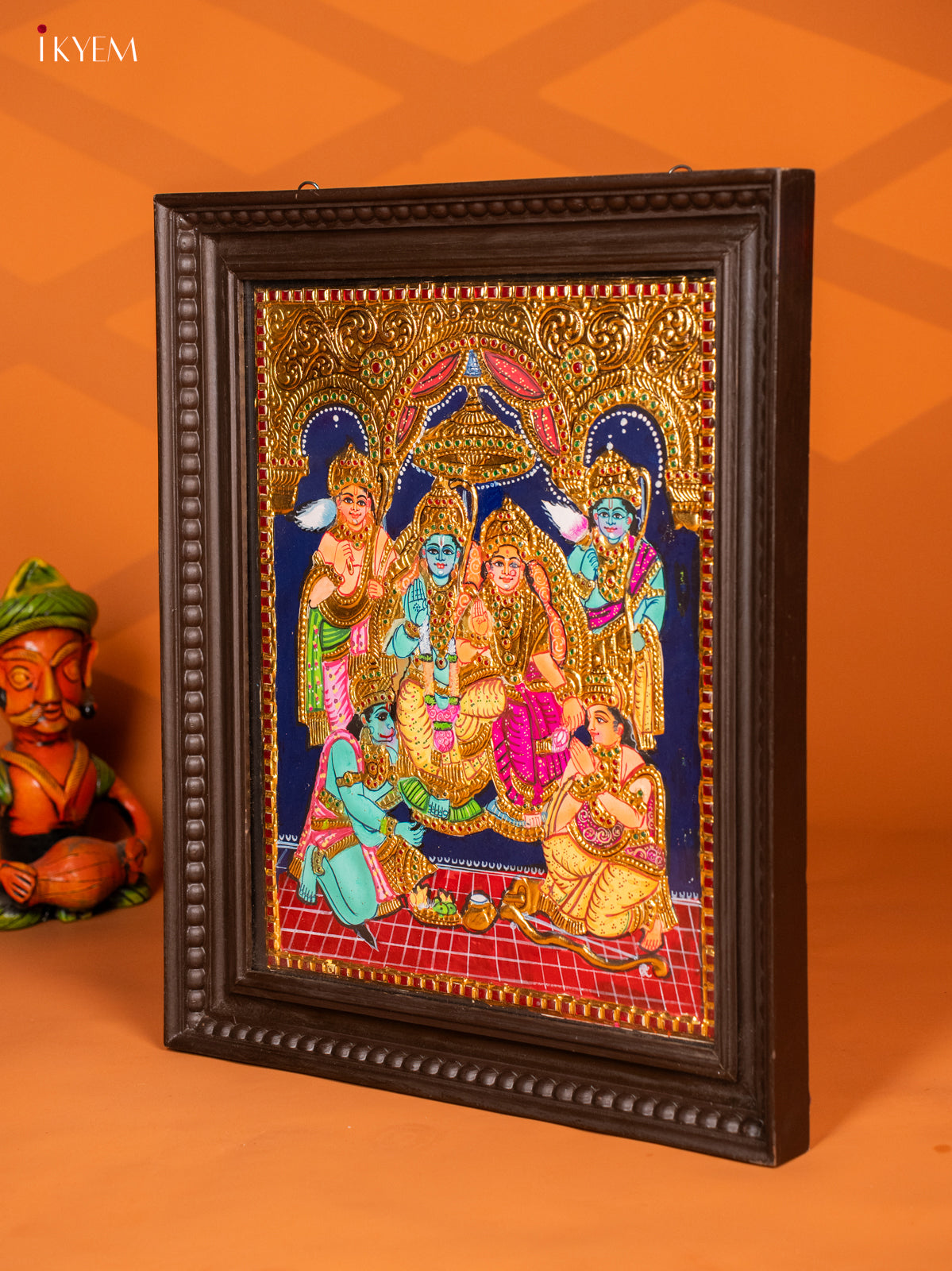 Ramar Pattabhishekam- Tanjore Painting (20x24) - KF06116