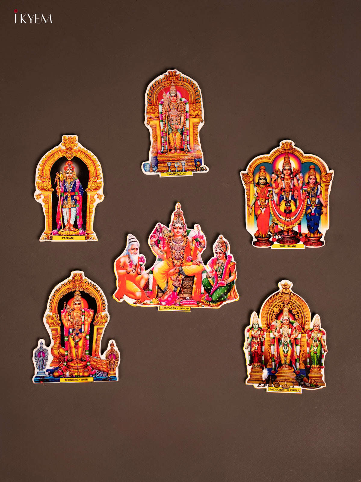 Arupadai Veedu Murugan Fridge Magnet Set 