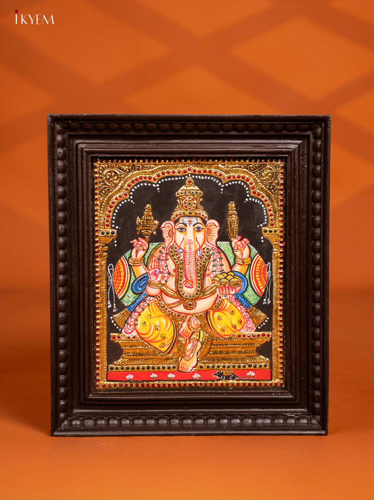 Ganesha Tanjore painting - (13 x 15) - KF10249