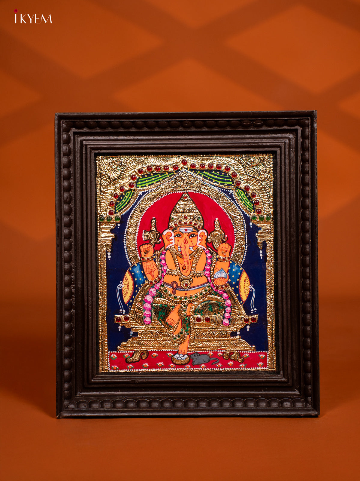 Ganesha Tanjore painting - (13 x 15) - KF10250