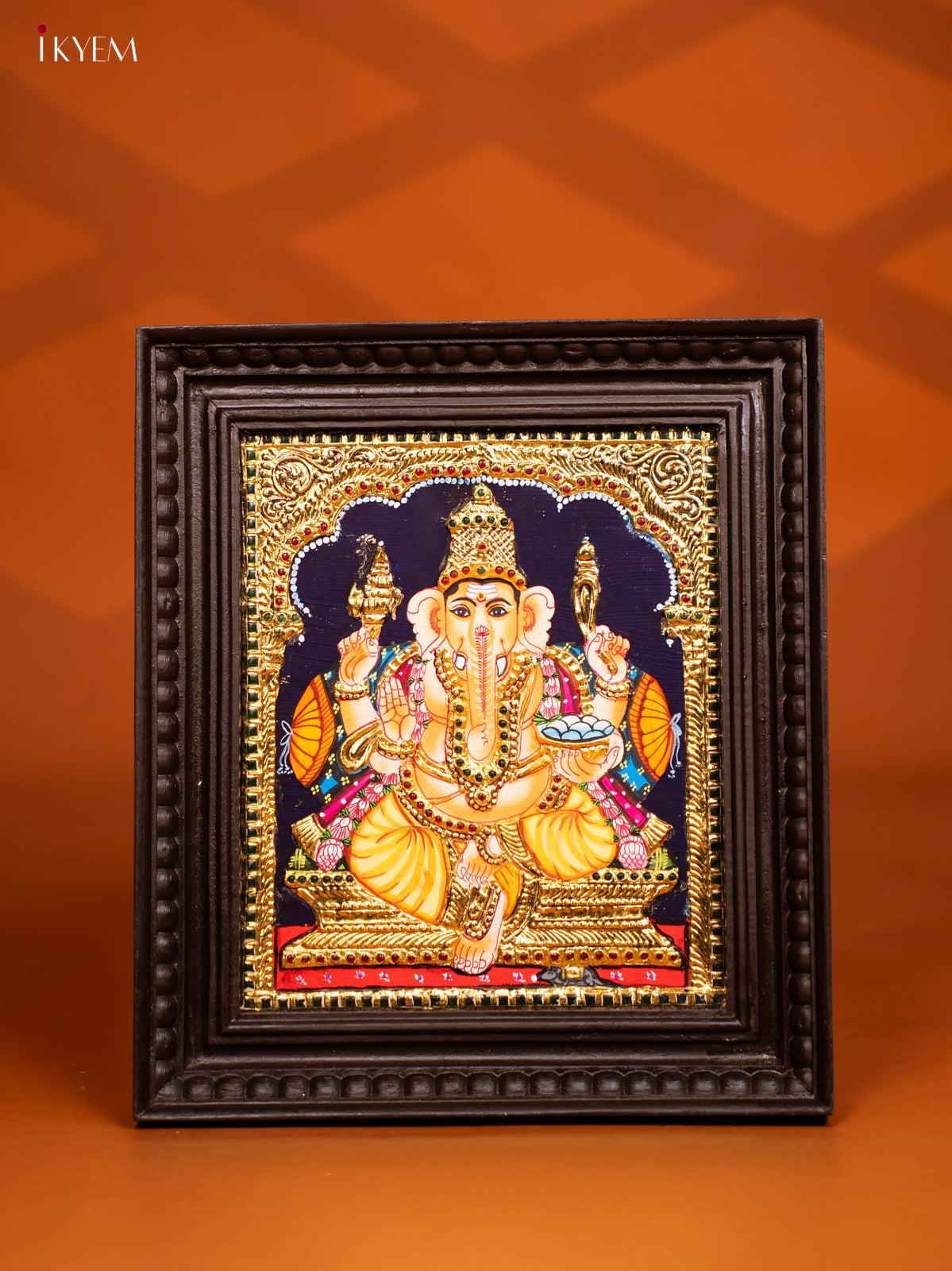 Ganesha Tanjore painting - (13 x 15) - KF10251