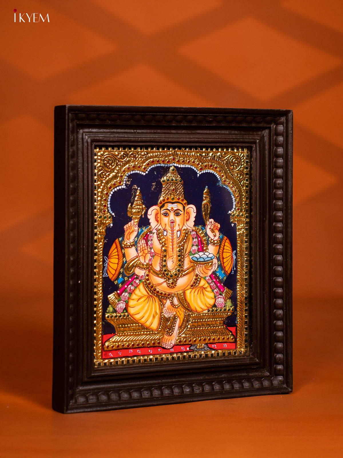 Ganesha Tanjore painting - (13 x 15) - KF10251