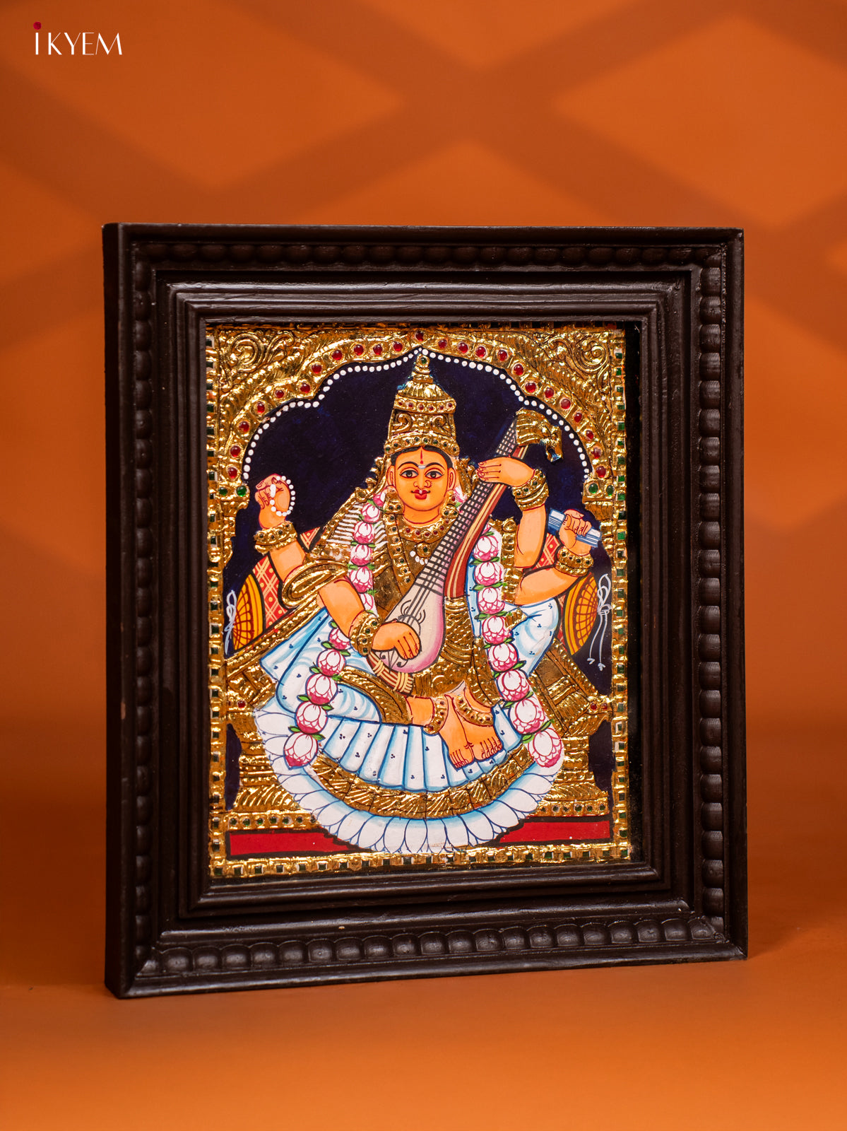Saraswathi Tanjore painting - (13 x 15) - KF10266
